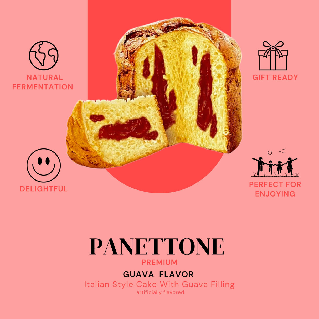 Premium Italian Style Guava Filled Panettone