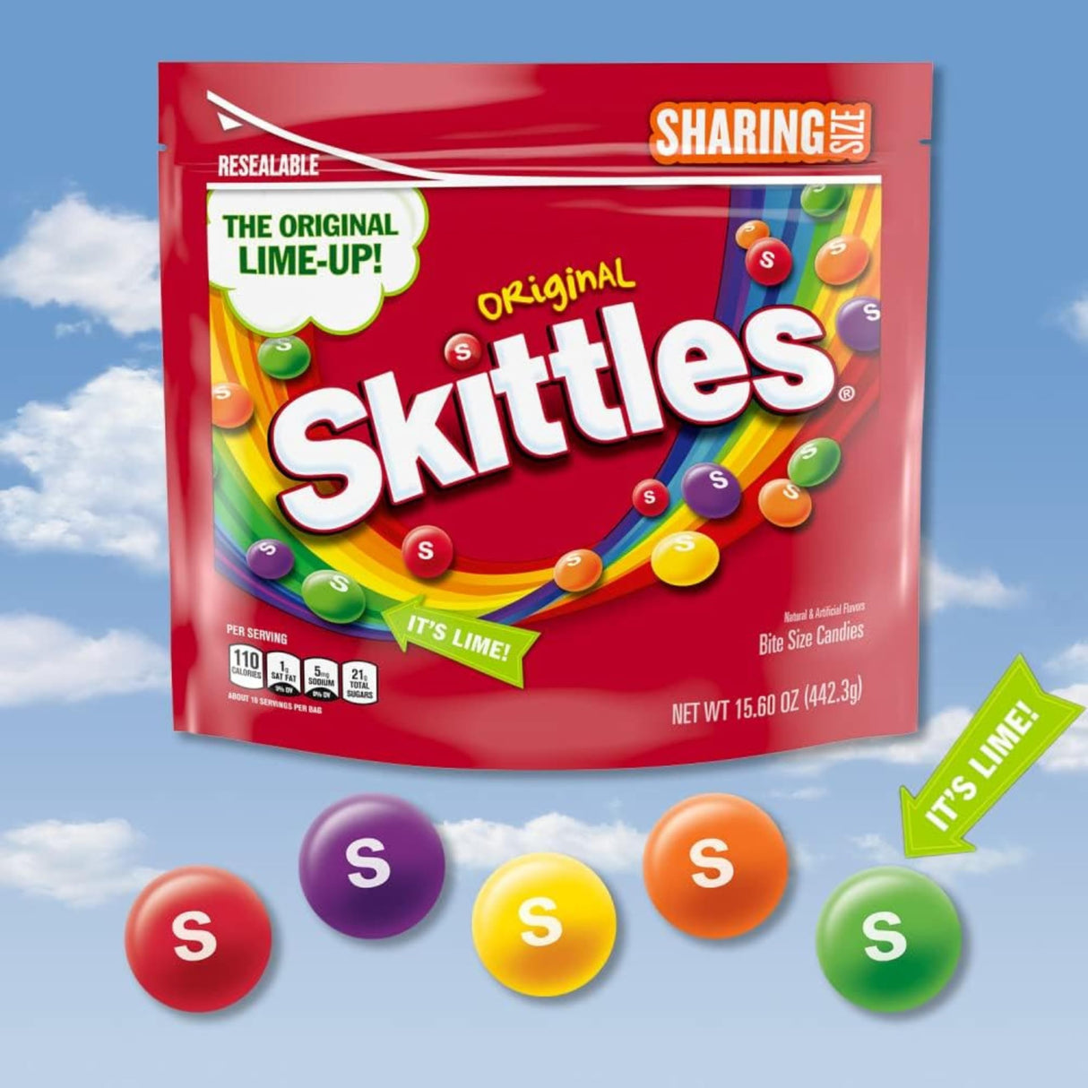 Skittles Original & Wild Berry Sharing Size 15.6 Oz (2 Pack)