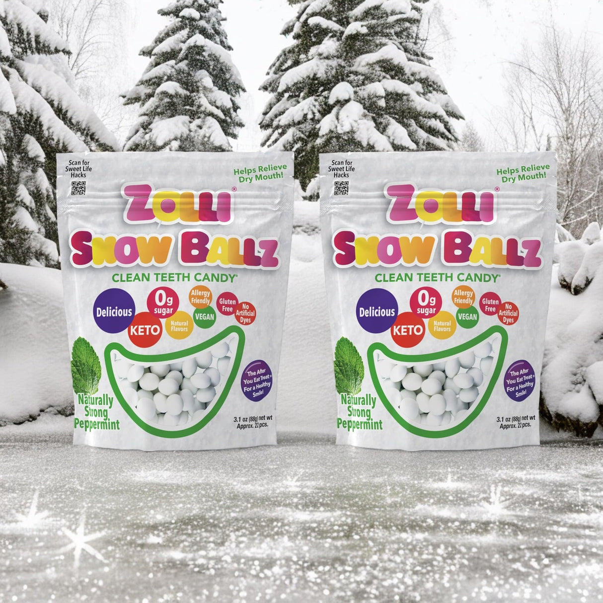 Zolli Snow Ballz Sugar-Free Peppermints (2 Pack)