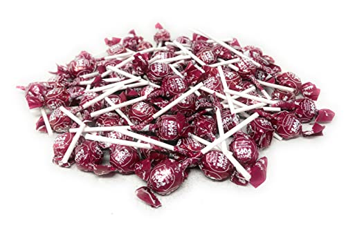 Tootsie Roll Raspberry Mini Pops Filled With Chewy Tootsie Roll Candy - Single Flavor 75+ Count Lollipops 1 Lb (16 Oz)