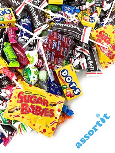 Carnival Candy Assortment - 8 lbs - Tootsie Rolls, Lollipops, Fruit Chews, Sugar Babies and Daddys, Bubble Gum and Dots (128 Oz) .